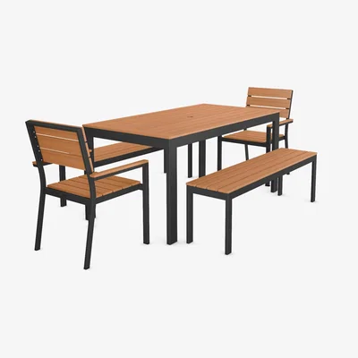 Marks & Spencer M&S Porto 6 Seater Dining Table with Benches - Grey, Grey
