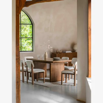 Marks & Spencer Gallery Direct Dempsey Marble Dining Table Brown Mix