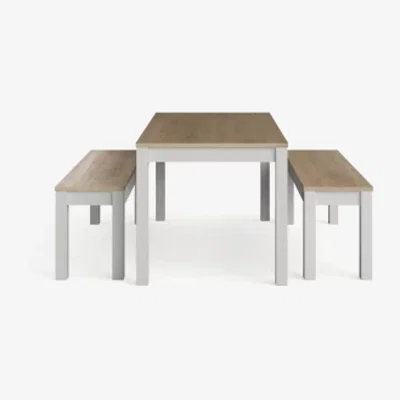 Marks & Spencer M&S Salcombe Dining Bench Set - Light Grey, Natural,Light Grey