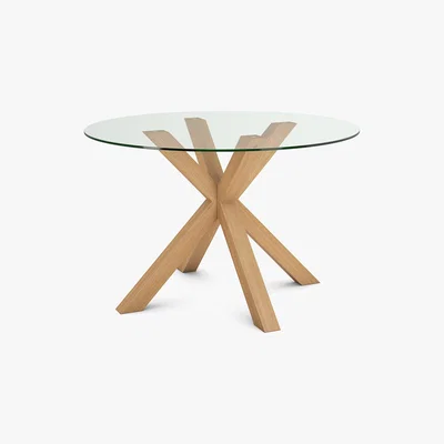 Marks & Spencer Colby Round Glass Dining Table with 4 Legs