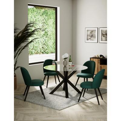 Marks & Spencer M&S Colby Dark Round Glass Table - Black, Black