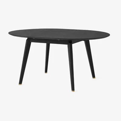 Made.com Albers 4-6 Seat Round to Oval Extending Dining Table, Black Stain Oak