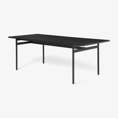 Made.com Angus 6 Seat Rectangular Dining Table, Black Ash Effect