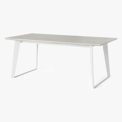 Made.com Boone 6 Seat Dining Table, White Concrete Resin Top