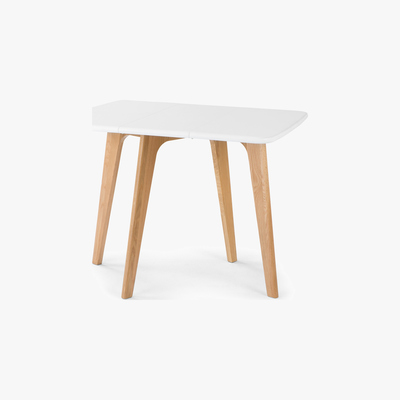 Made.com Fjord 2-4 Seat Rectangular Gateleg Table, Oak and White