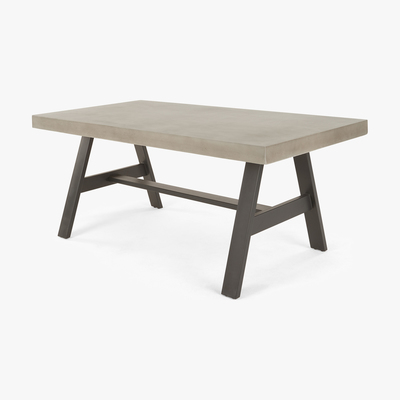 Made.com Edson Large Dining Table, Cement and Metal