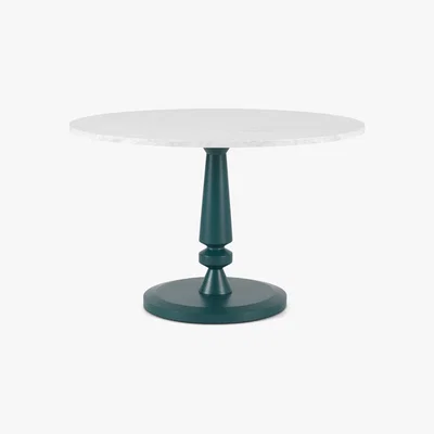 Made.com Betty 4 Seat Round Dining Table, Marble & Teal