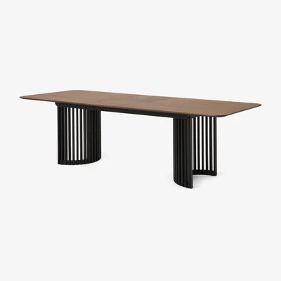 Made.com Zaragoza 6-10 Seat Extending Dining Table, Walnut & Charcoal Black