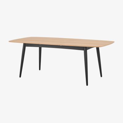 Made.com Deauville 6-8 Seat Extending Dining Table, Oak & Charcoal Black