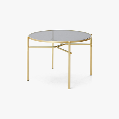 Made.com Stanley 4 Seat Round Dining Table, Glass and Metal