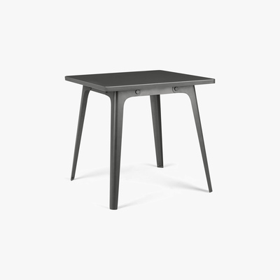 Made.com Edny 4 Seat Square Compact Metal Dining Table, Grey