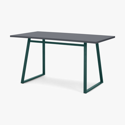 Made.com Catfield 4 Seat Rectangular Dining Kitchen Table, Green and Grey