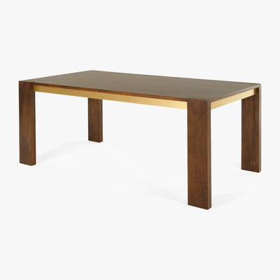 Made.com Anderson 8 Seat Dining Table, Mango Wood and Brass