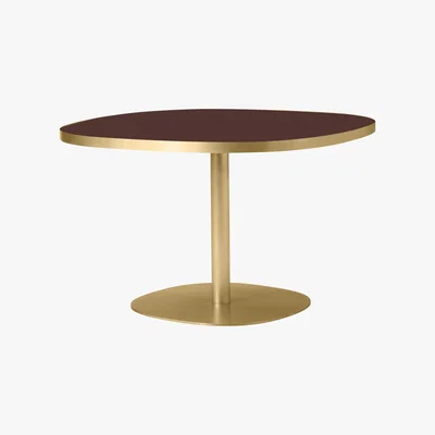 Made.com Hampson 4 Seat Round Dining Table, Brass & Plum Glass