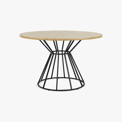 Made.com Khalida 4 Seat Round Dining Table, Mango Wood and Black