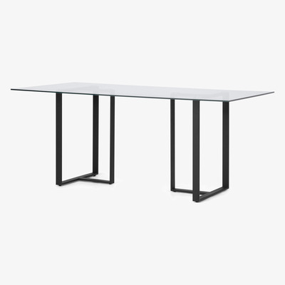 Made.com Saffie 6 Seat Dining Table, Black & Glass