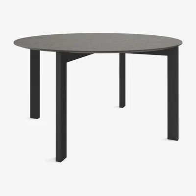 Made.com Niven 6 Seat Round Dining Table, Concrete & Black