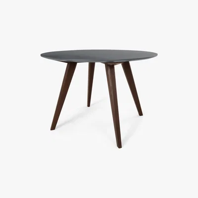 Made.com Aveiro 4 Seat Round Dining Table, Dark Stain Oak and Grey