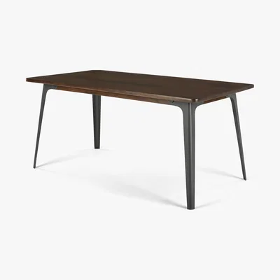 Made.com Edny 6 Seat Dining Table, Dark Mango Wood and Gunmetal