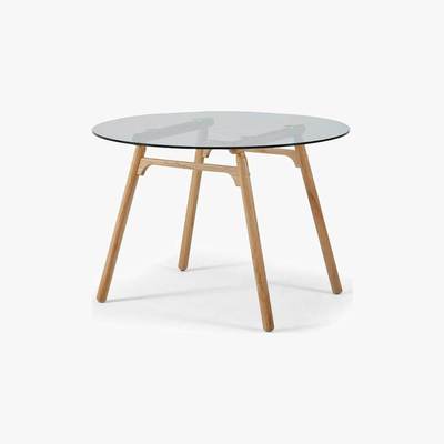 Made.com Philly Dining Table, Oak and Glass