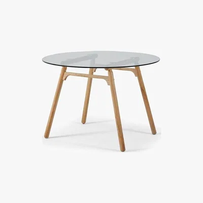 Made.com Philly Dining Table, Oak and Glass