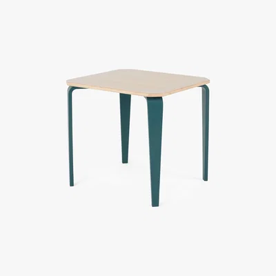 Made.com MADE Essentials Alma 4 Seat Square Dining Table, Teal Legs and Ash Top