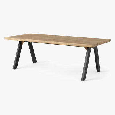 Made.com Bosco Garden Dining Table, Black & Acacia Wood