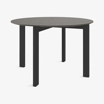 Made.com Niven 4 Seat Round Dining Table, Concrete & Black