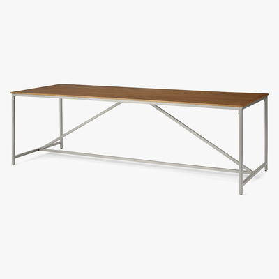 Made.com Lomond 10 Seat Dining Table, Honey Mango Wood & Brushed Steel