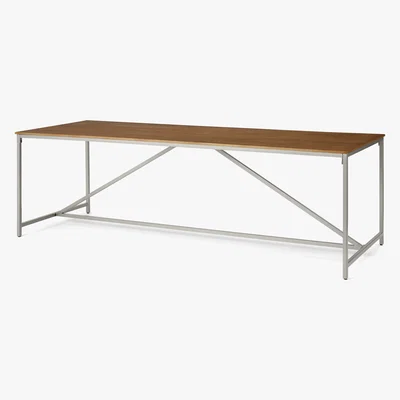 Made.com Lomond 10 Seat Dining Table, Honey Mango Wood & Brushed Steel