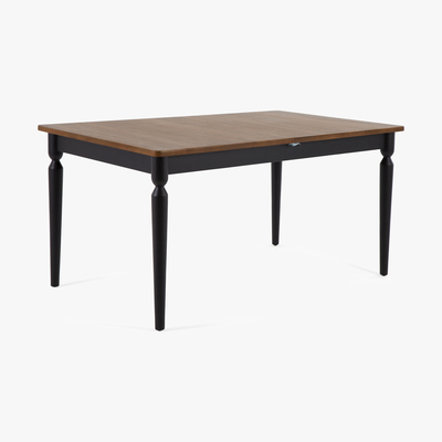 Made.com Pherson 8-12 Seat Double Extending Dining Table, Walnut and Black