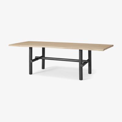 Made.com Finro 10 Seat Live Edge Dining Table, Acacia Wood & Black