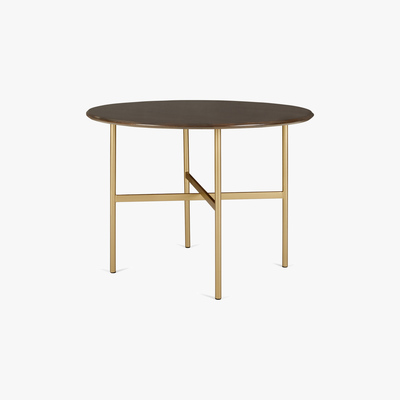 Made.com Bortolin 4 Seat Round Dining Table, Mango Wood and Brass