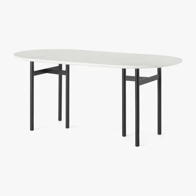 Made.com Tanaro 6 Seat Oval Dining Table, Marble and Brass