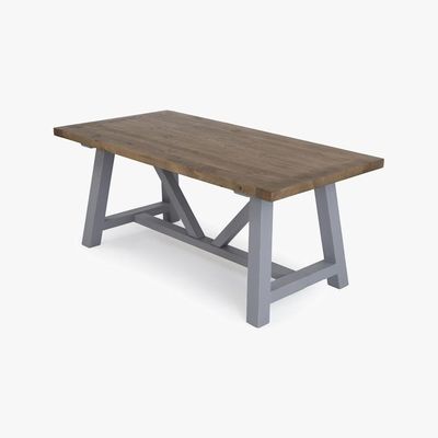 Made.com Iona Large Dining Table, Solid Pine and Pebble Grey