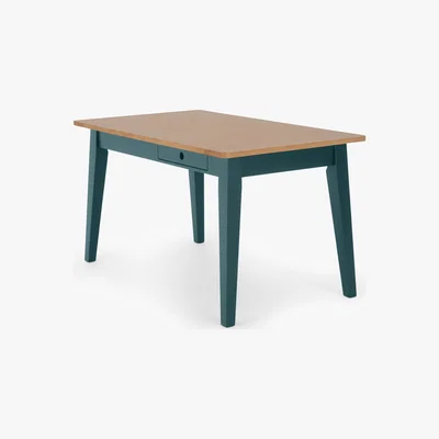 Made.com Ralph 4 Seat Compact Dining Table, Oak and Teal