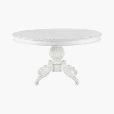 Maisons du Monde White 4-6 Seater Dining Table with Patina D140 Solenn