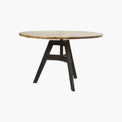 Maisons du Monde Cast Iron and Mango Wood 5-6 Seater Dining Table D120 Compas