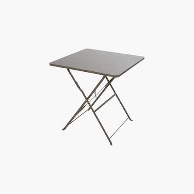 Maisons du Monde 2-Seater Taupe Metal Folding Garden Table W70 Guinguette