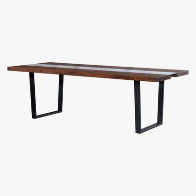 Maisons du Monde Acacia, Glass and Metal 8/10-Seater Dining Table Kaawa