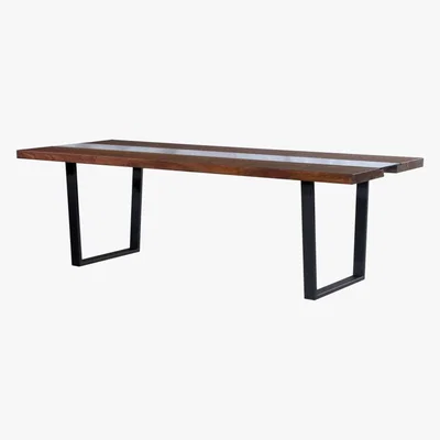 Maisons du Monde Acacia, Glass and Metal 8/10-Seater Dining Table Kaawa