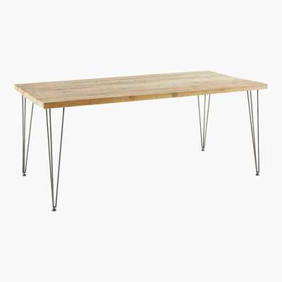 Maisons du Monde Recycled Pine and Black Metal 8-Seater Industrial Dining Table W 180 cm Dausmenil