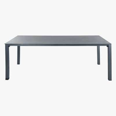 Maisons du Monde Tempered glass and aluminium garden table in charcoal grey W 220cm Square Garden