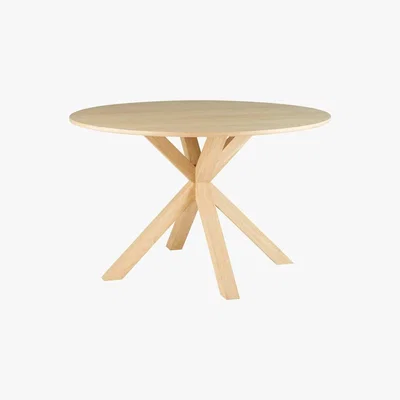 Maisons du Monde Solid Oak Round 6-Seater Dining Table D 127 cm Mona