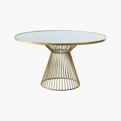 Maisons du Monde Round Whitened Glass 6-Seater Dining Table D140 Riverside