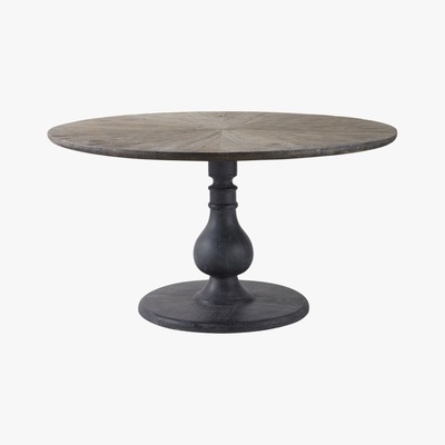 Maisons du Monde Round Anthracite Grey 4-6 Seater Dining Table D140 Monceau