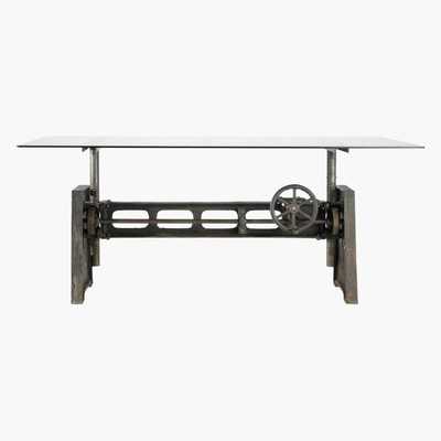 Maisons du Monde Glass and metal dining table L 200 Garibaldi