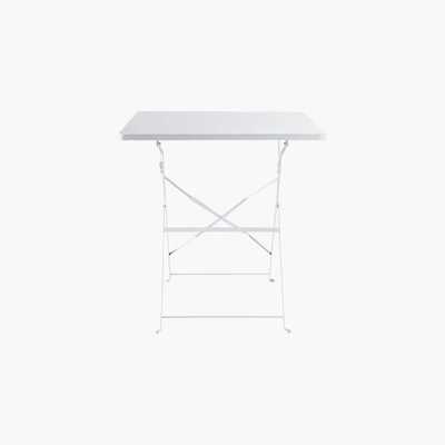 Maisons du Monde 2-Seater White Epoxy-Treated Metal Folding Garden Table W70 Guinguette
