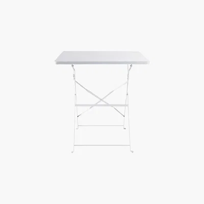 Maisons du Monde 2-Seater White Epoxy-Treated Metal Folding Garden Table W70 Guinguette