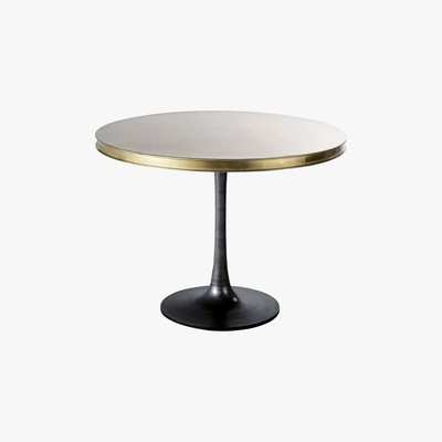 Maisons du Monde Round Brass Metal 4/5-Seater Dining Table D100 Rockefeller